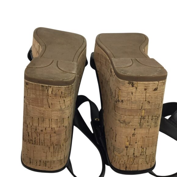 Marc Fisher Zane Womens 7.5M Open Toe Cork Wedge Platform Sandals - Picture 10 of 14